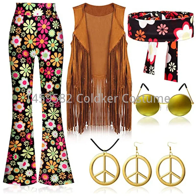 Déguisement Hippie Peace & Love Femme à Franges