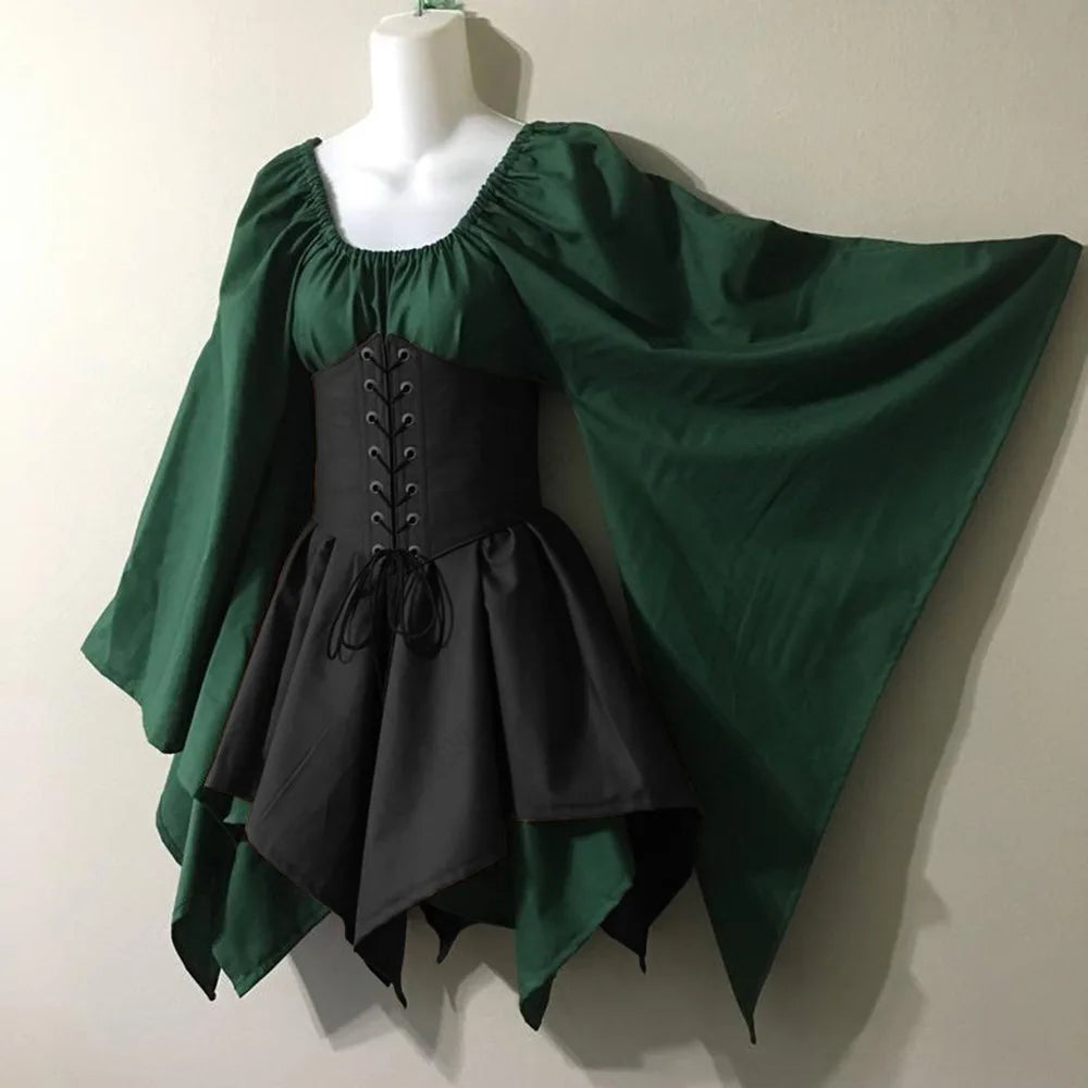 Robe Elfe Médiévale Femme avec Corset – du S au 5XL – vue 10
