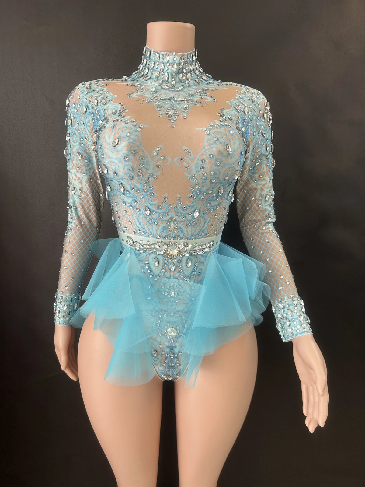Body Strass Rose pour Femme – Tenue de Scène Pailletée – vue 4