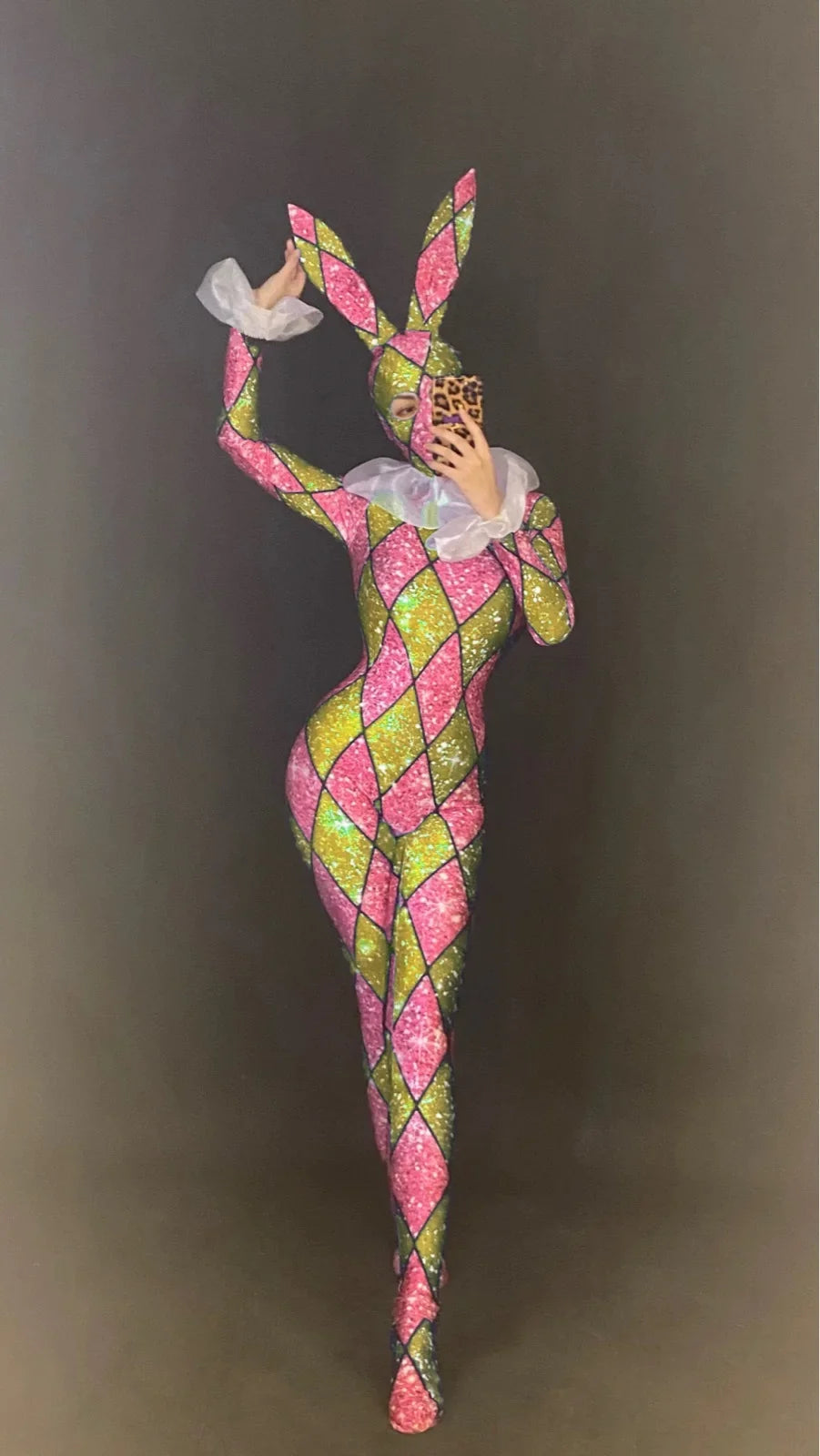 Combinaison Lapine Sexy Femme – Tenue de Danse avec Col – vue 9