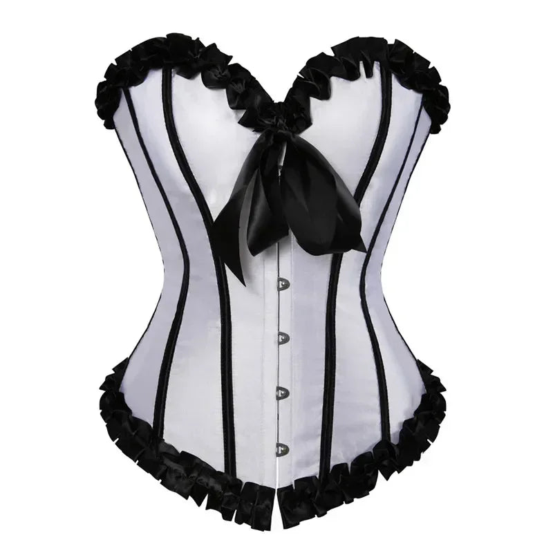 Corset Bustier Sexy Baleiné en Satin à Lacets – vue 5