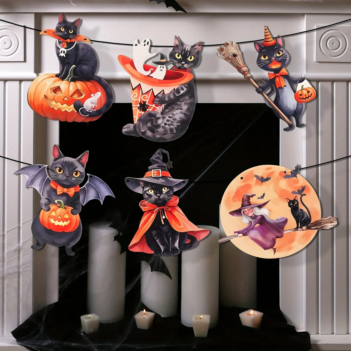 Guirlande décorative noire Halloween – vue 4