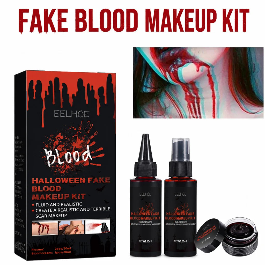 Kit Faux Sang Réaliste Lavable – Visage et Corps