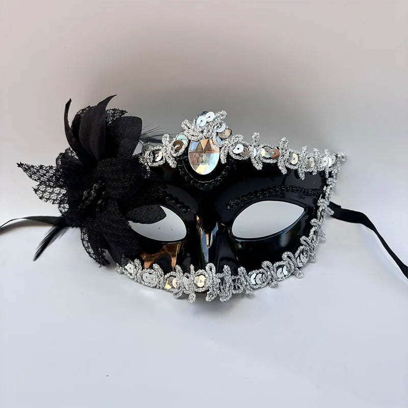 Masque Vénitien Fleuri Femme - Bal Masqué et Carnaval – vue 2
