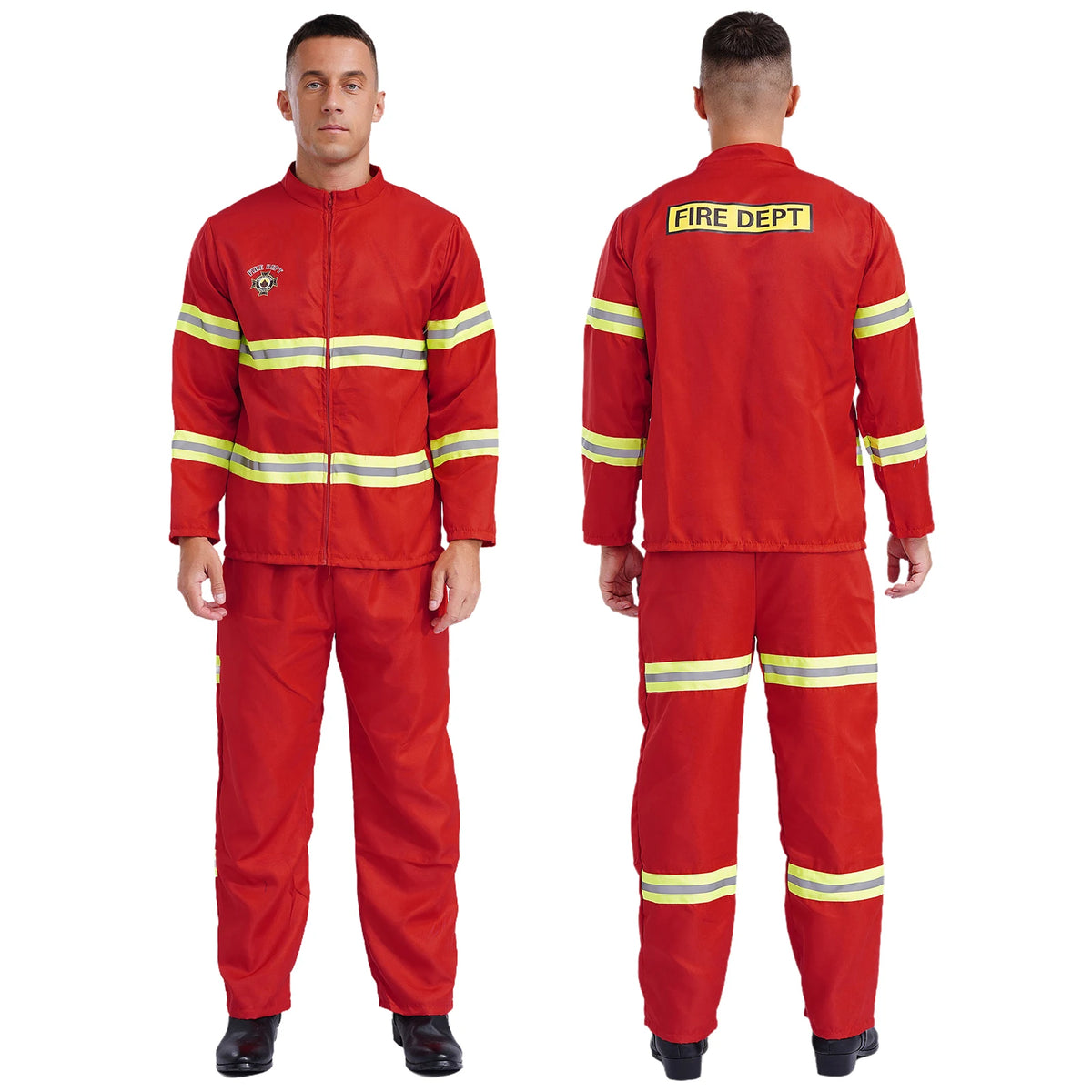 Déguisement Pompier Homme – Veste, Pantalon, Ceinture et Casque – vue 3