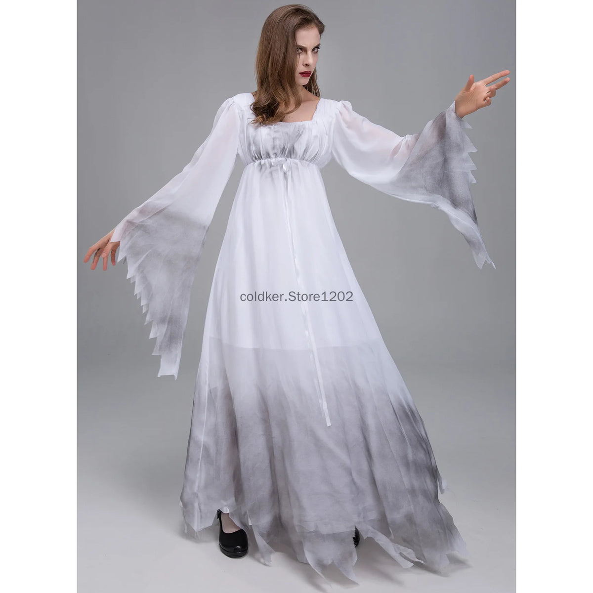 Déguisement Mariée Fantôme pour Femme — Robe Blanche Gothique – vue 3