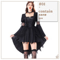 Déguisement Diablesse Gothique Noire à Cornes – Robe Manches Évasées – vue 11