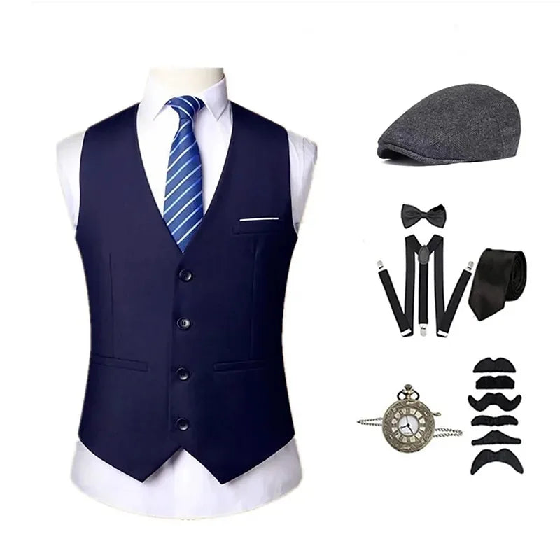 Costume Rétro Années 20 Homme – Gilet, Chapeau, Cravate et Montre – vue 12