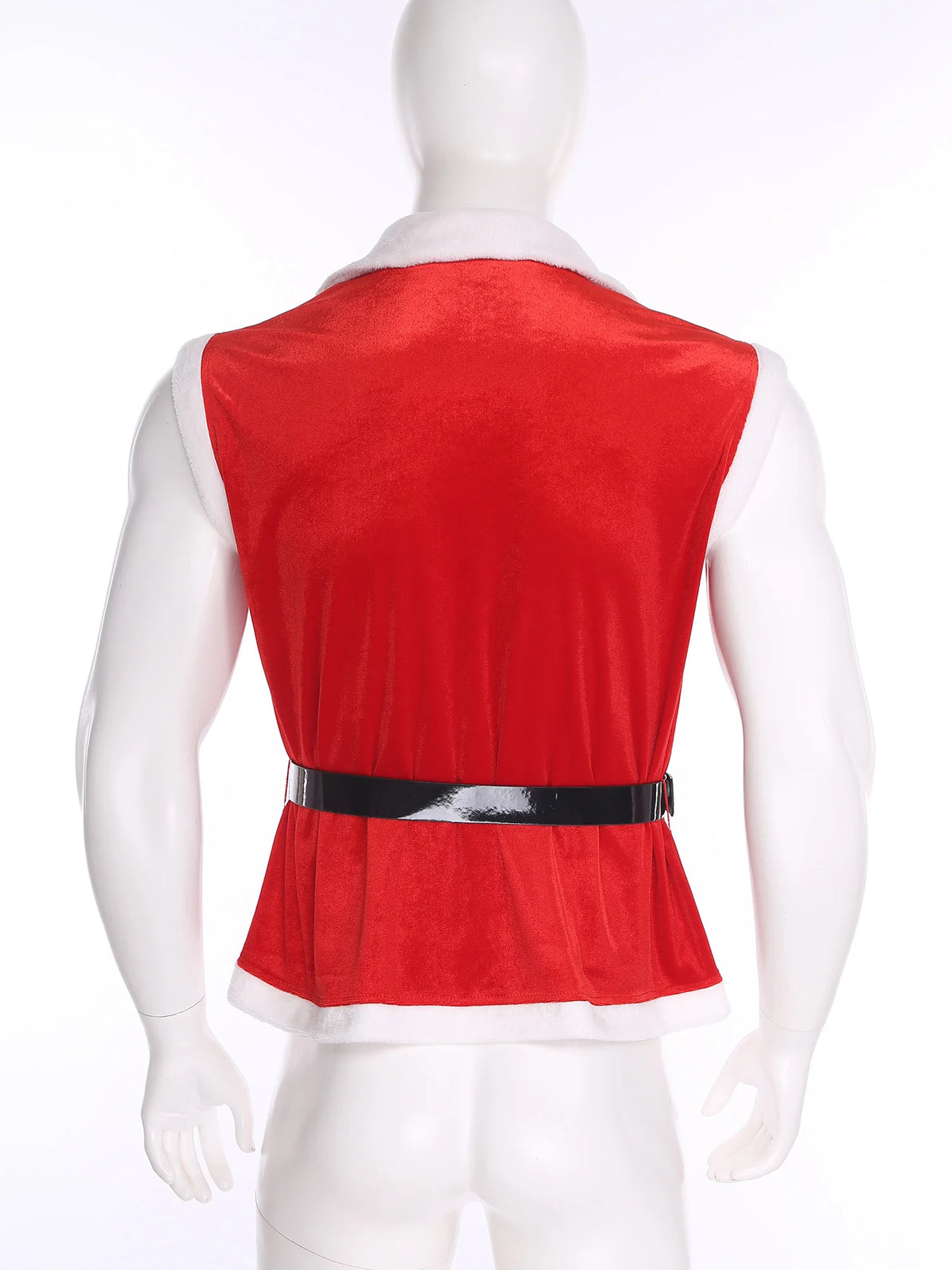 Gilet Père Noël en Velours avec Ceinture – vue 3