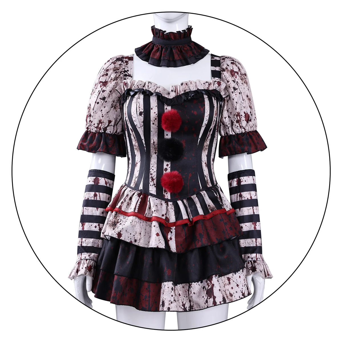 Déguisement Clown Tueur Femme avec Ras-de-Cou – vue 6