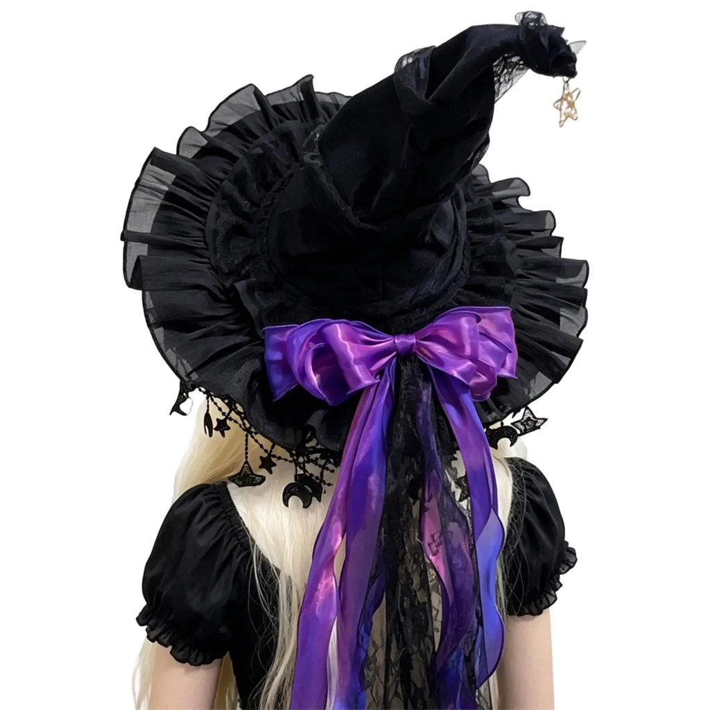 Chapeau de Sorcière Gothique à Nœud