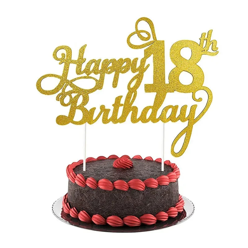 Topper Gâteau Happy Birthday Chiffre d'Âge - Lot de 1 à 20 pièces – vue 8