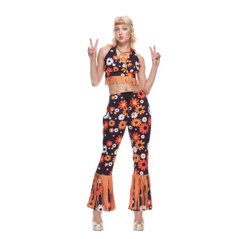 Déguisement Hippie Flower Power Femme – vue 3