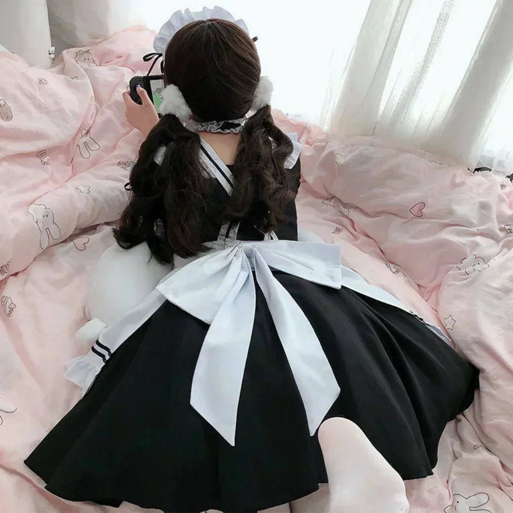 Robe de Soubrette Noire et Blanche – Grandes Tailles – vue 6