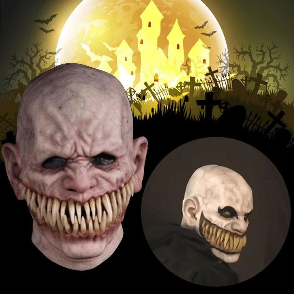 Masque Démon Mutant en Latex à Longues Dents – vue 4