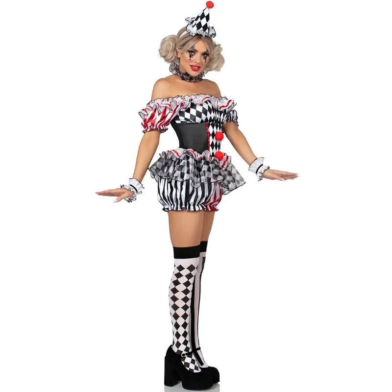 Déguisement Clown Arlequin Femme – Robe de Bouffon – vue 2