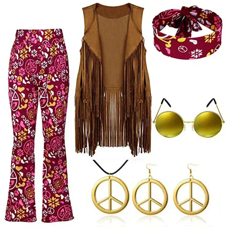 Gilet Hippie à Franges Peace & Love Femme – vue 10