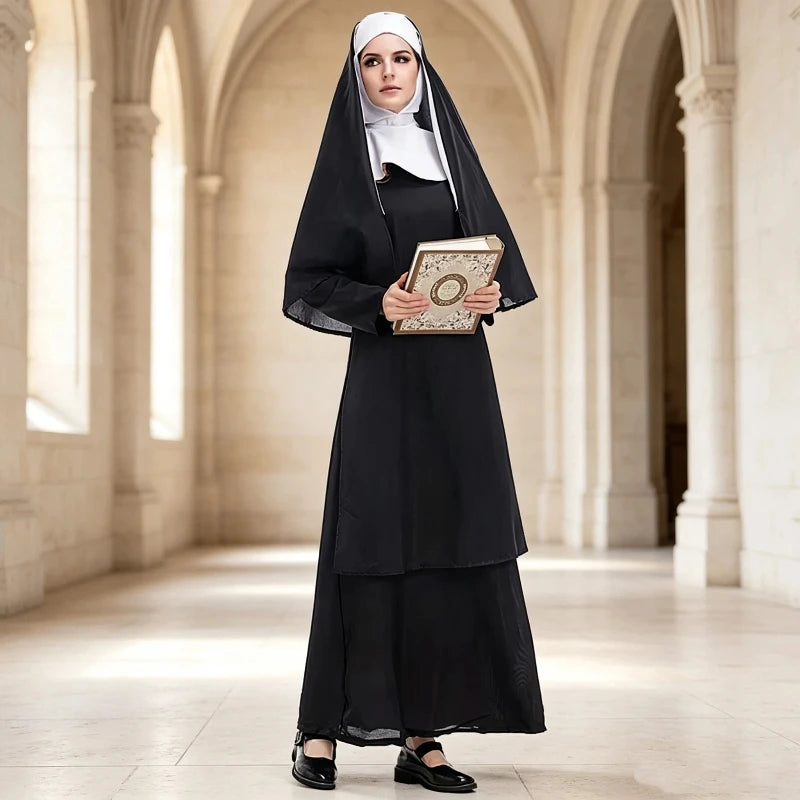 Robe de Nonne Longue Noire Femme