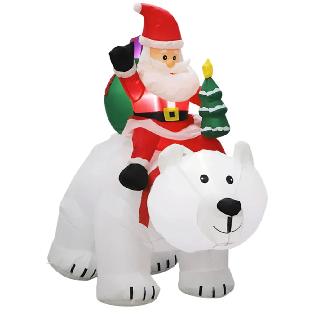 Père Noël sur Ours Polaire Gonflable 2,1 m – Décoration – vue 5