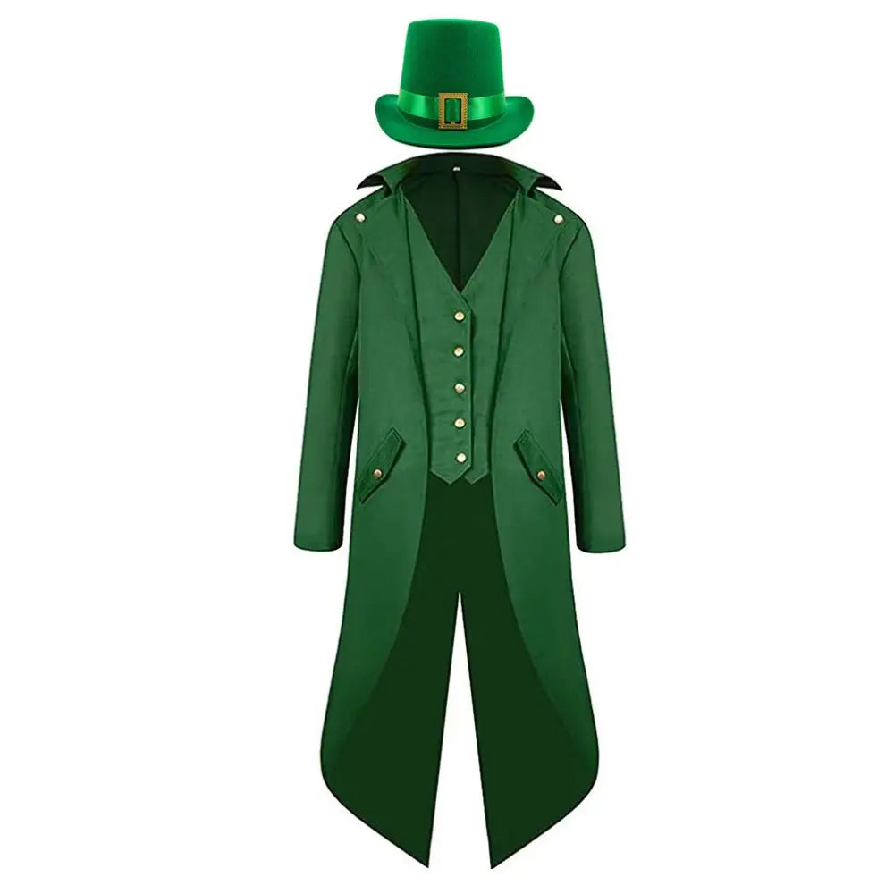 Veste Steampunk Verte avec Chapeau Homme – vue 7