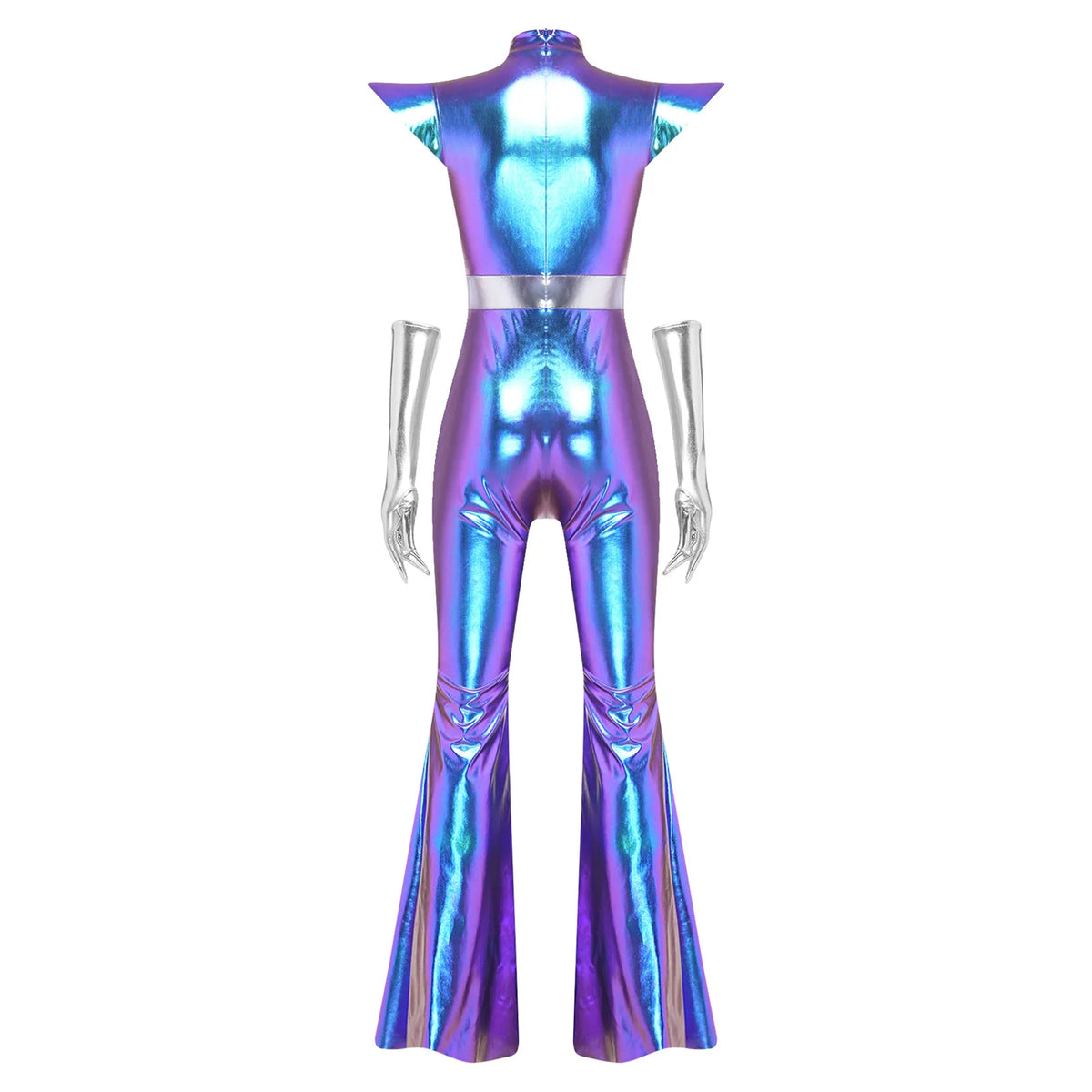 Combinaison Disco Alien Métallisée Femme – vue 4