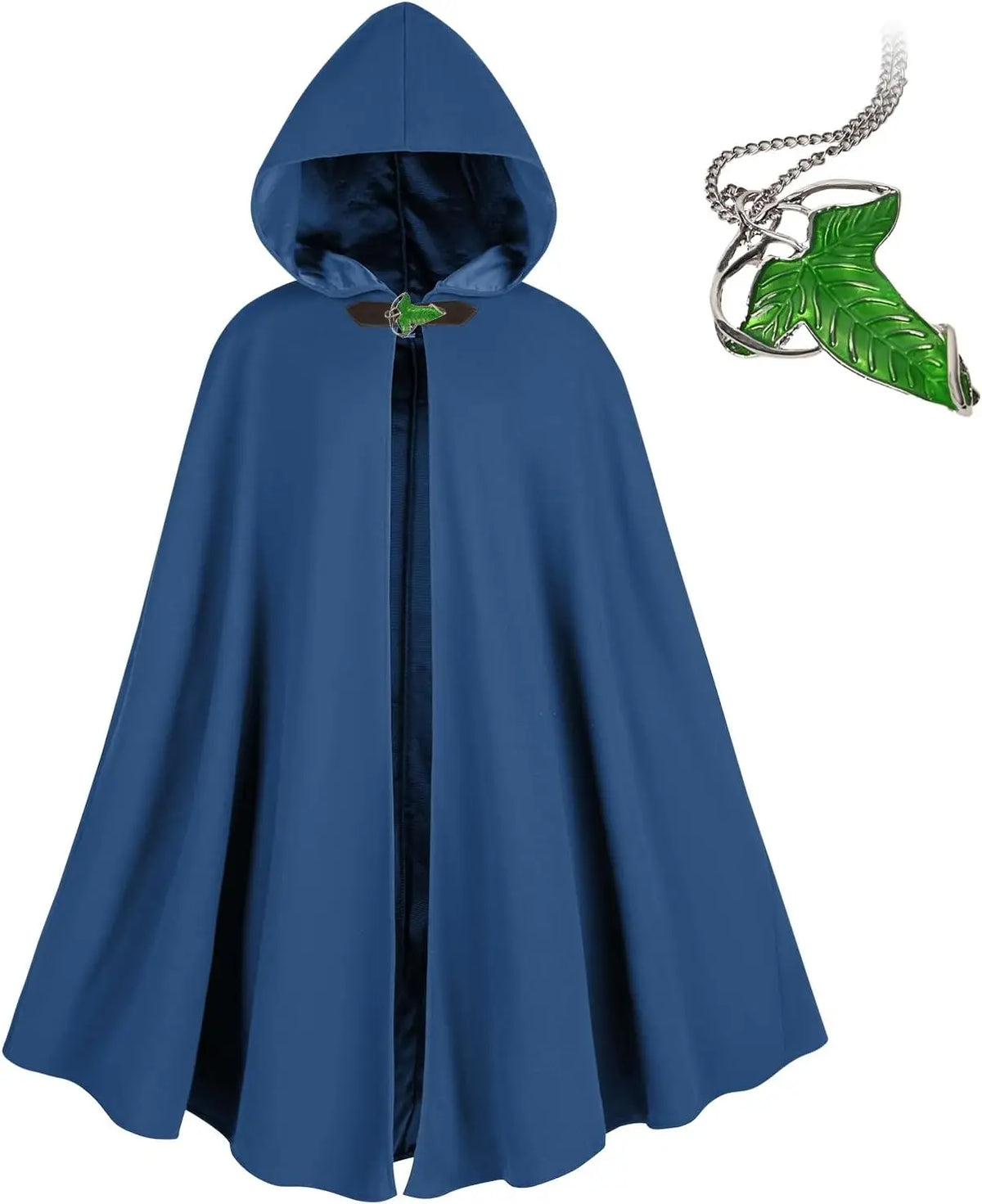 Cape Médiévale à Capuche avec Broche Feuille – vue 8