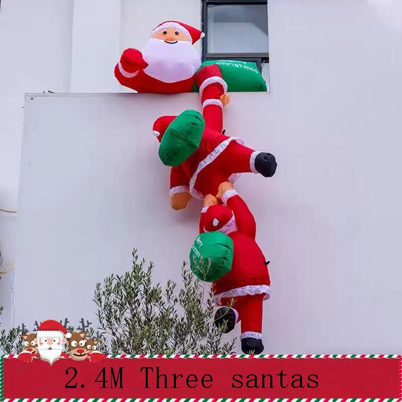 Père Noël Grimpeur Gonflable 2,4 m – Décoration Extérieure – vue 10