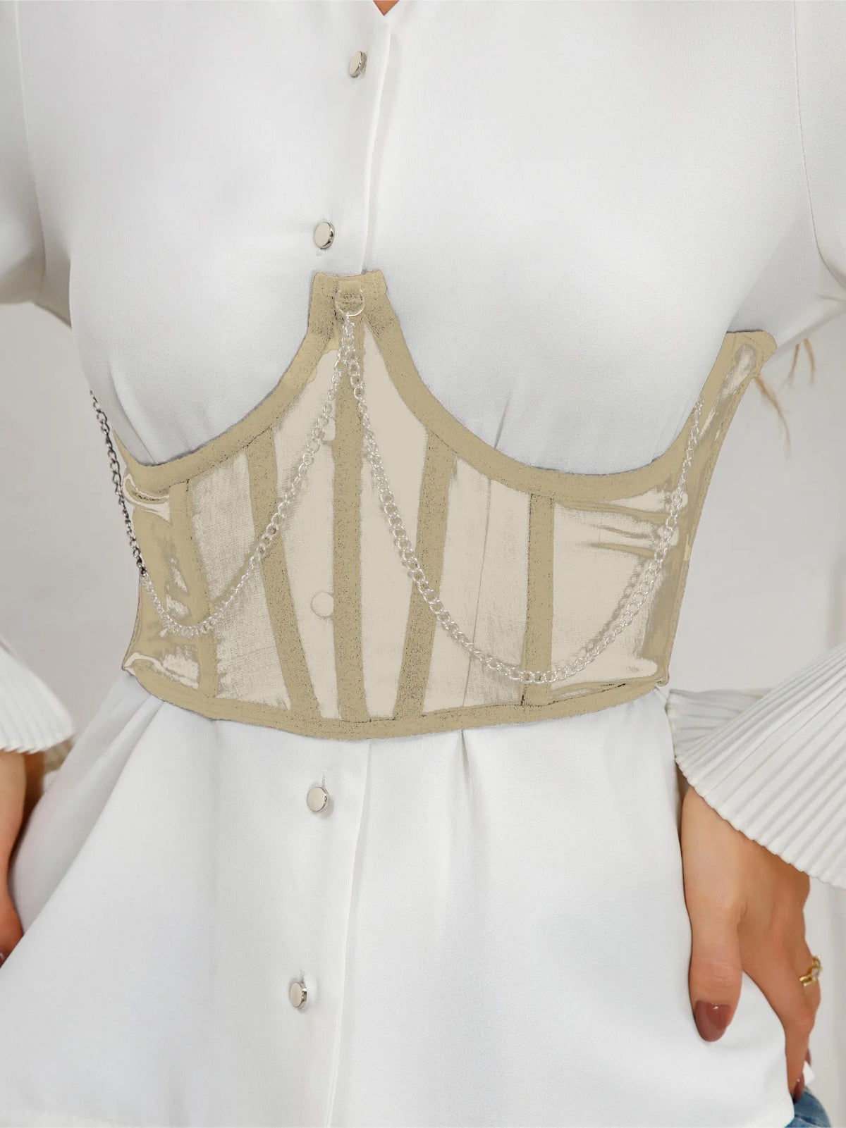 Corset Serre-Taille Punk à Chaînes – Bustier Sexy – vue 6