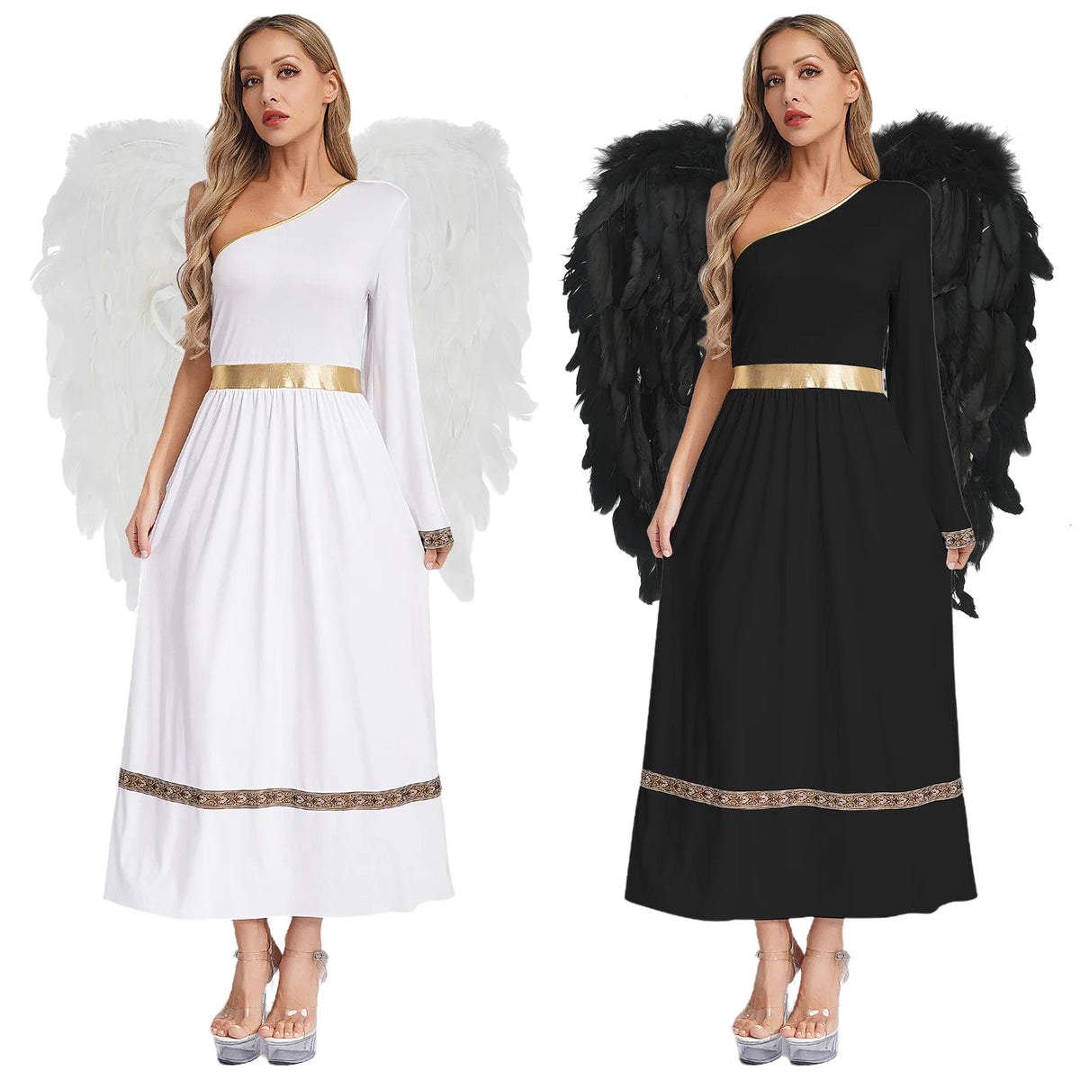 Déguisement Déesse Grecque Femme – Toge Une Épaule avec Ailes – vue 5