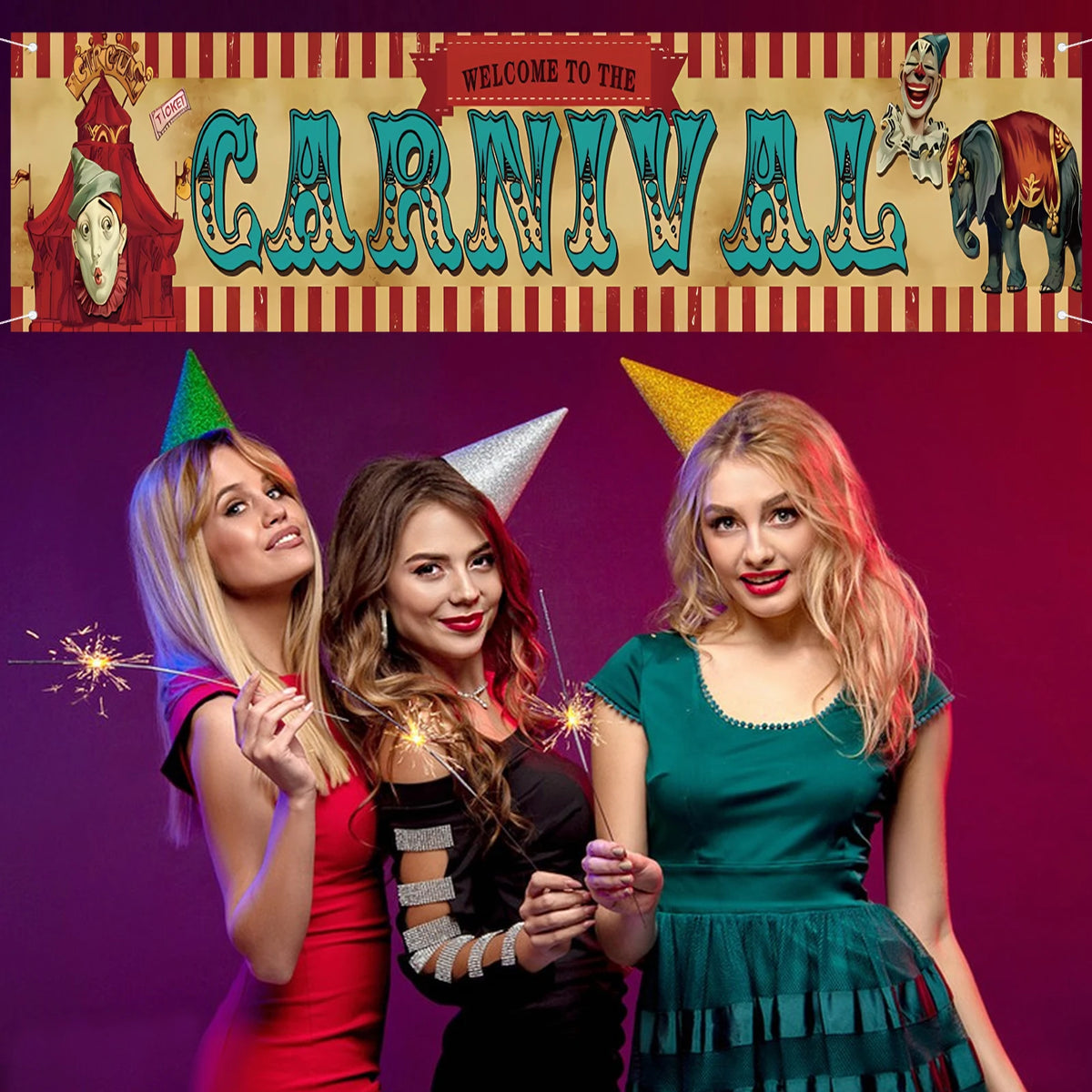 Banderole « Bienvenue au Cirque » pour Carnaval – vue 2