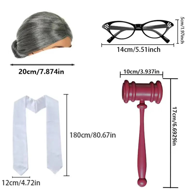 Costume de Juge Halloween 4 Pièces – vue 7