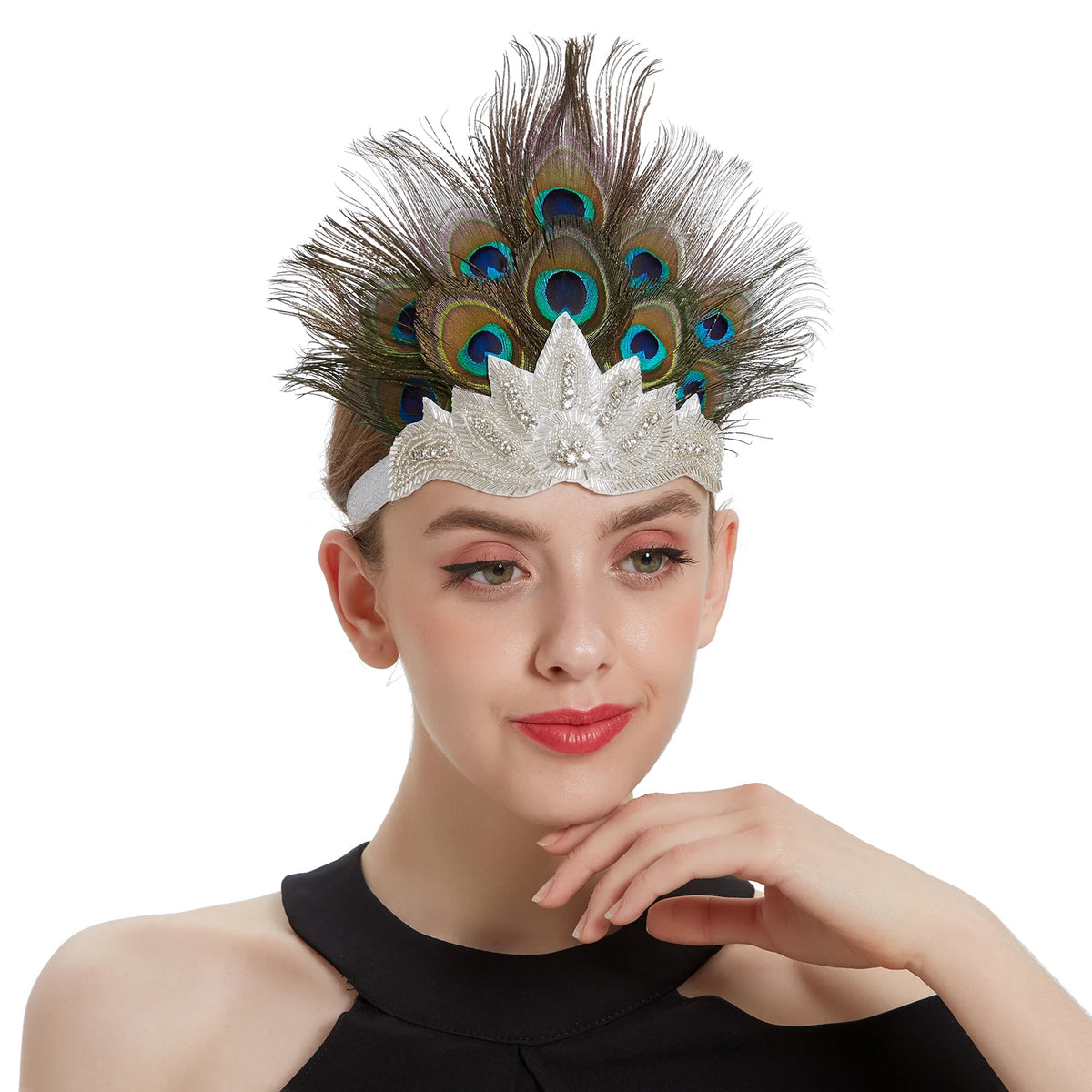 Serre-tête Plumes de Paon Style Années 1920 - Gatsby Vintage – vue 16
