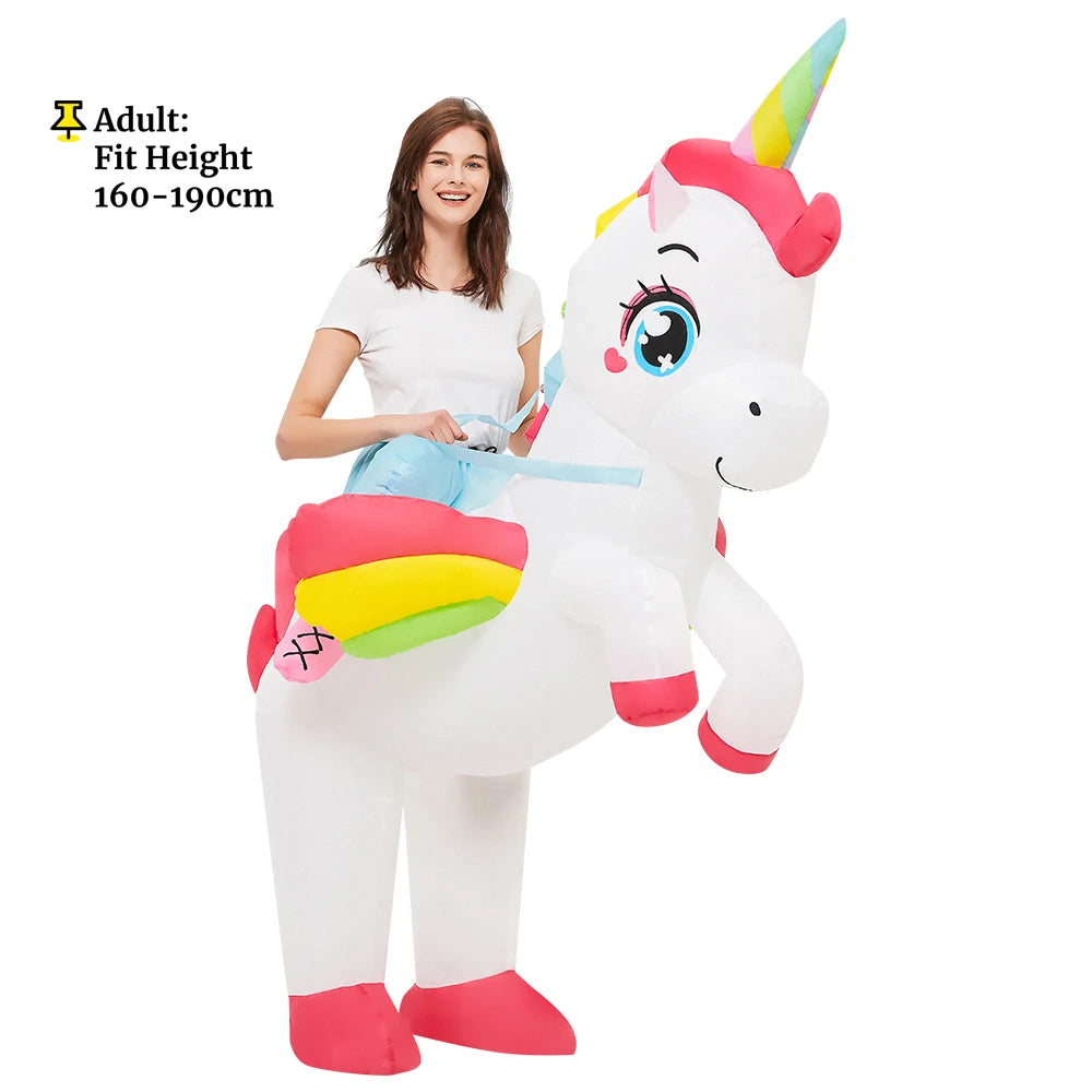 Déguisement Licorne Gonflable à Chevaucher - Costume Adulte Fantaisie – vue 9