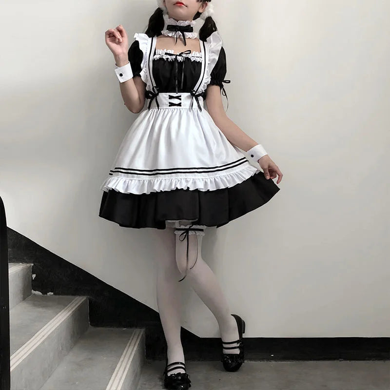 Robe de Soubrette Noire et Blanche – Grandes Tailles – vue 5