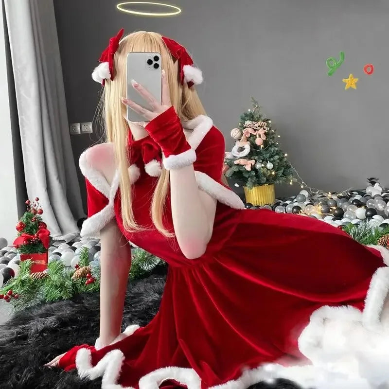 Déguisement Mère Noël Femme avec Cape – vue 3