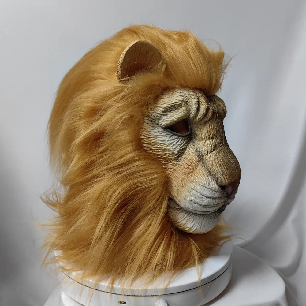 Masque Lion Blanc en Latex – vue 2