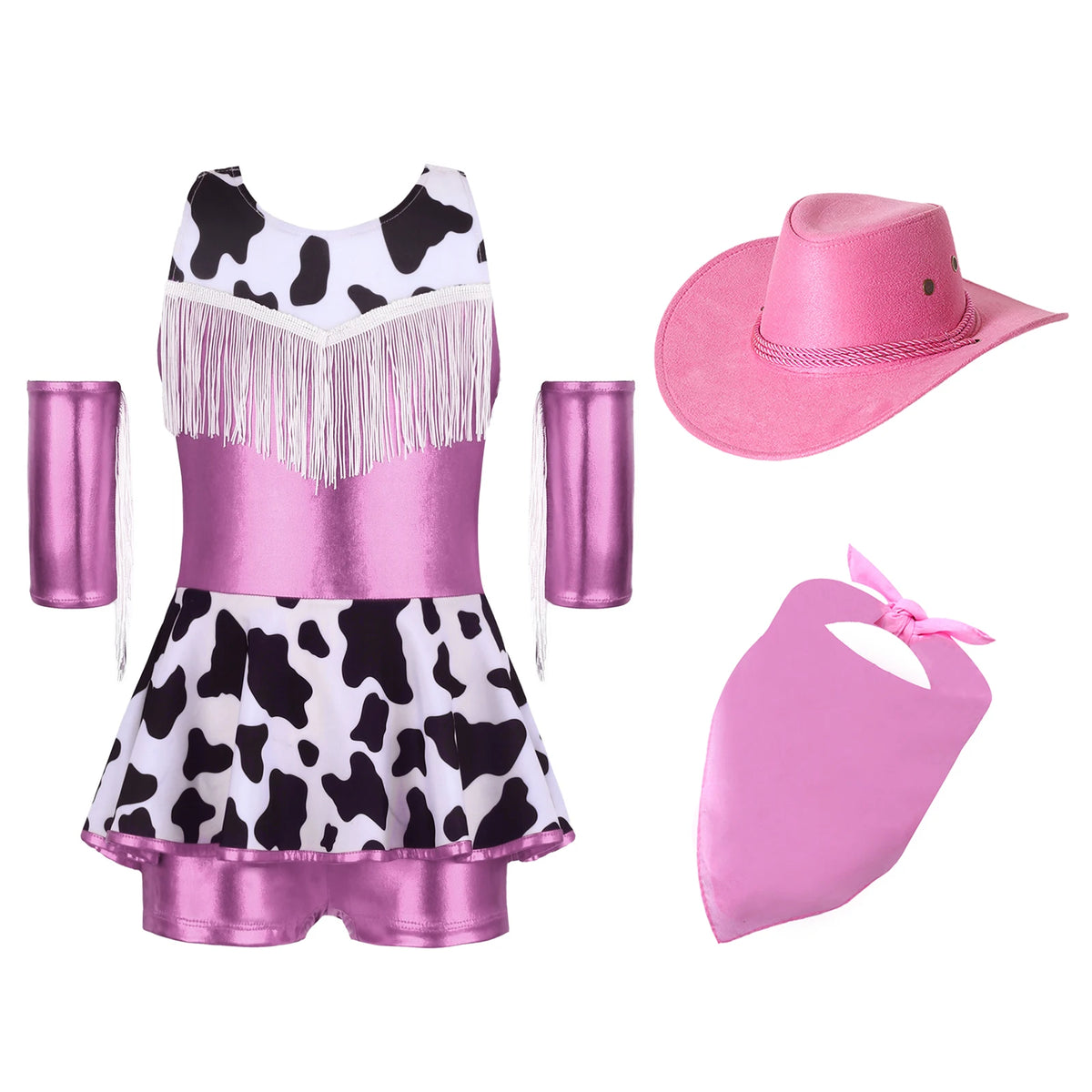 Déguisement Cowgirl Fille Métallisé avec Chapeau et Bandana – vue 13
