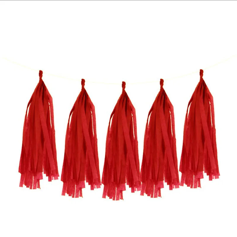 Guirlande Rideau Pompons Papier de Soie Décoration Fête – vue 3
