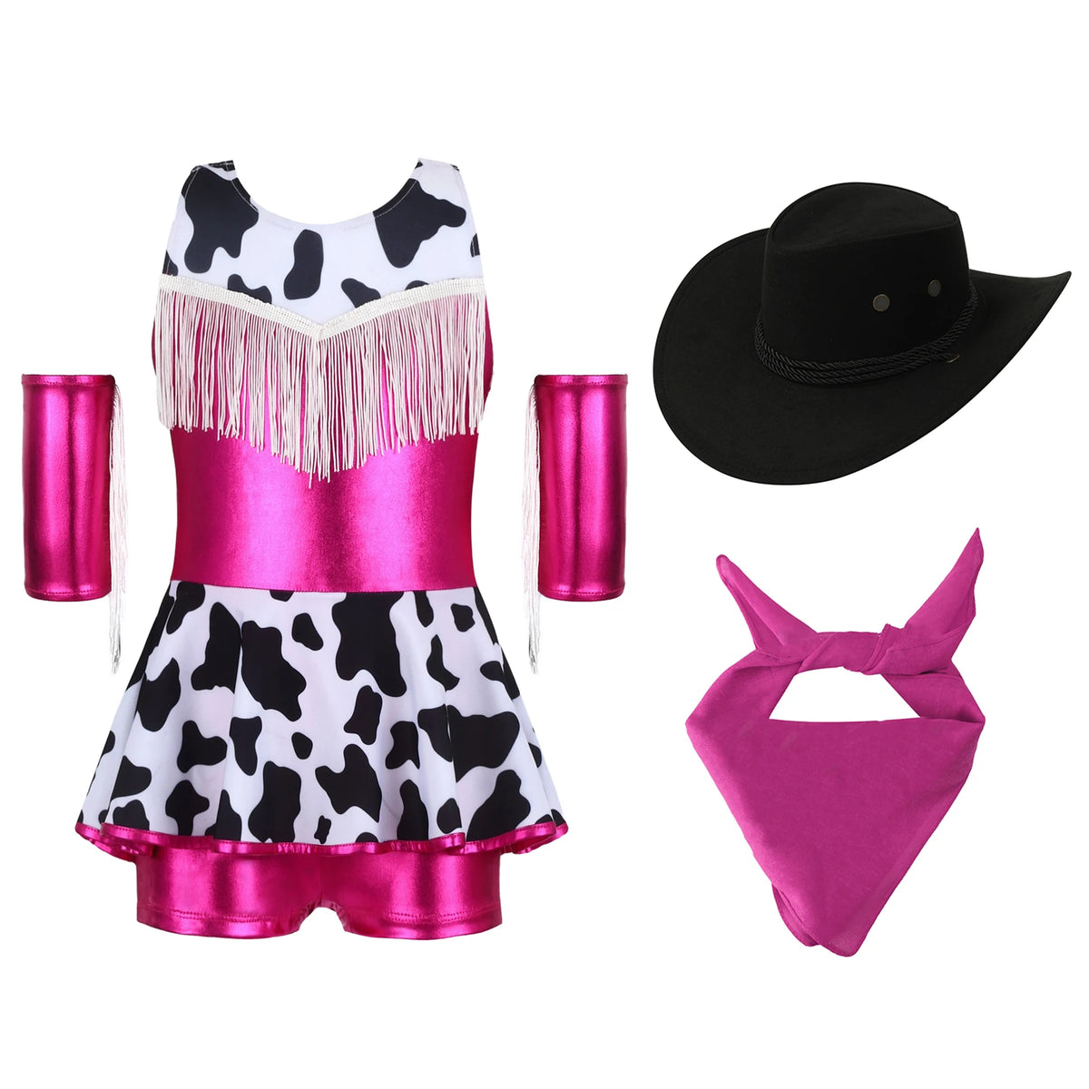 Déguisement Cowgirl Fille Métallisé avec Chapeau et Bandana – vue 15