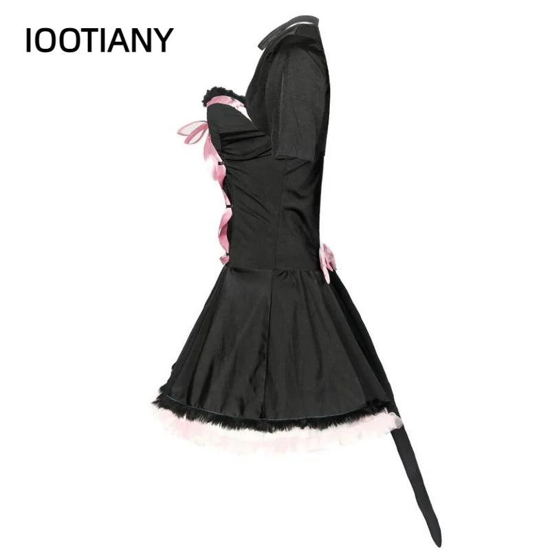 Déguisement Lapine Noire Sexy – Robe, Oreilles, Gants et Cape – vue 6