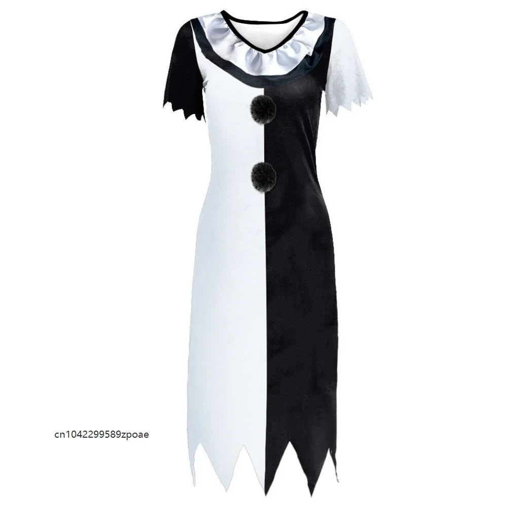 Robe Clown Effrayant Ensanglanté à Col Volanté – vue 3