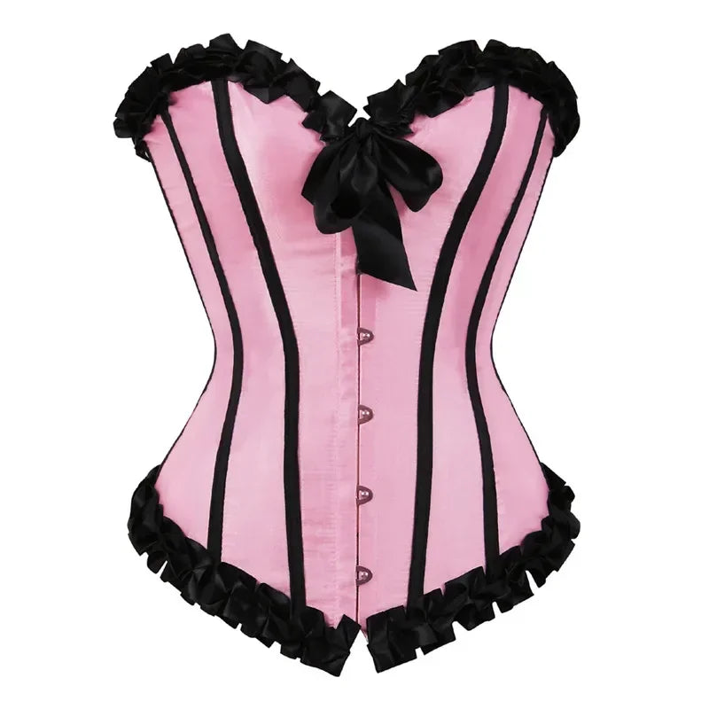Corset Bustier Sexy Baleiné en Satin à Lacets – vue 8