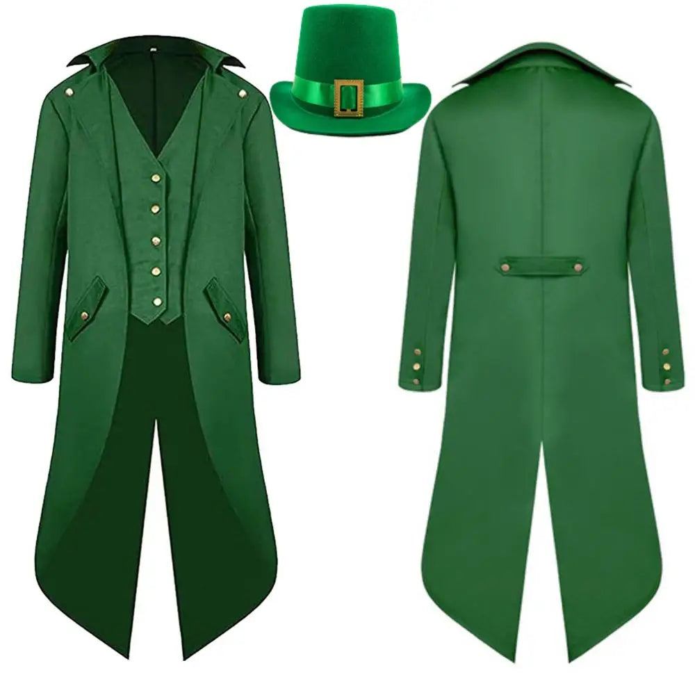 Veste Steampunk Verte avec Chapeau Homme