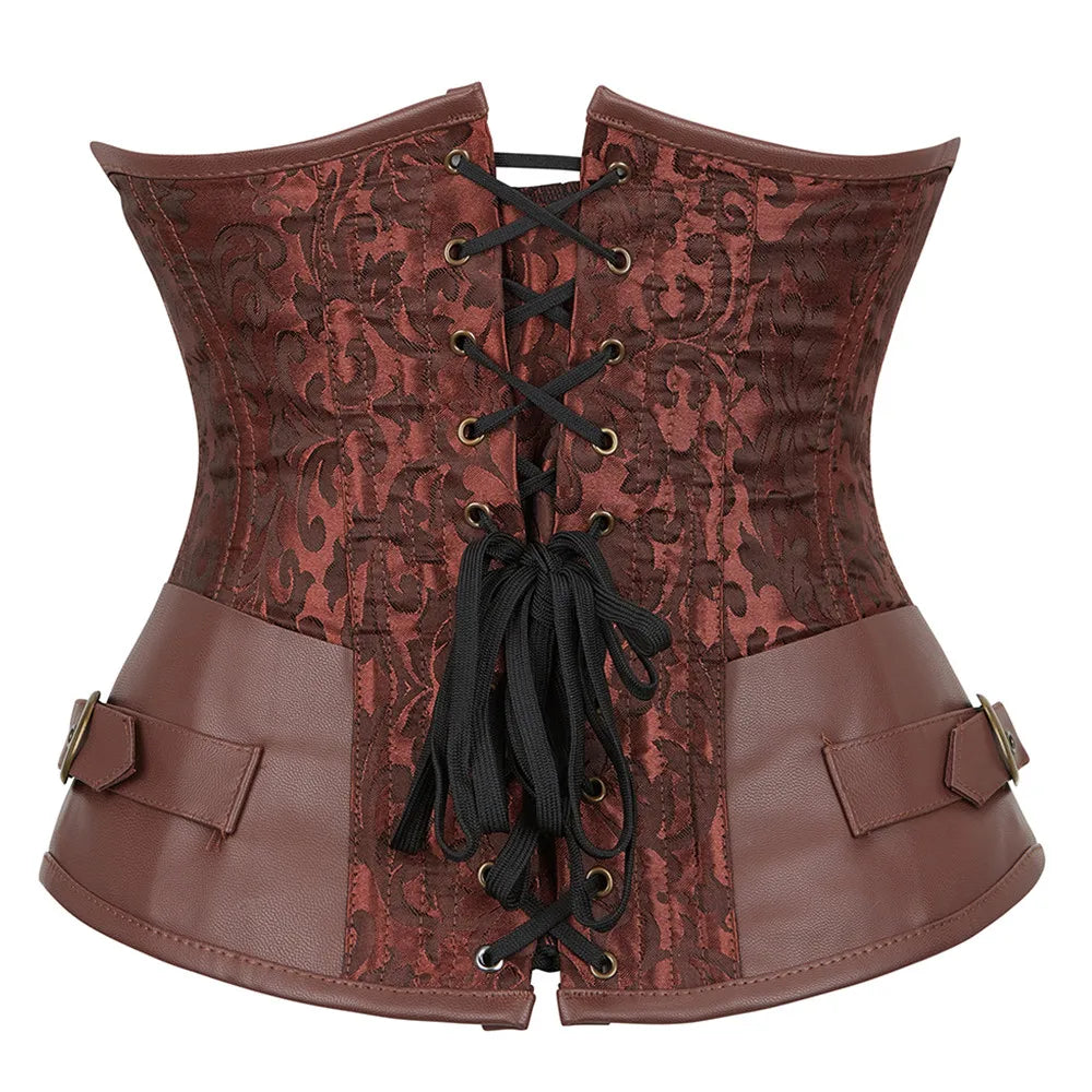 Déguisement Pirate Gothique Femme 3 Pièces – Corset Brodé – vue 4