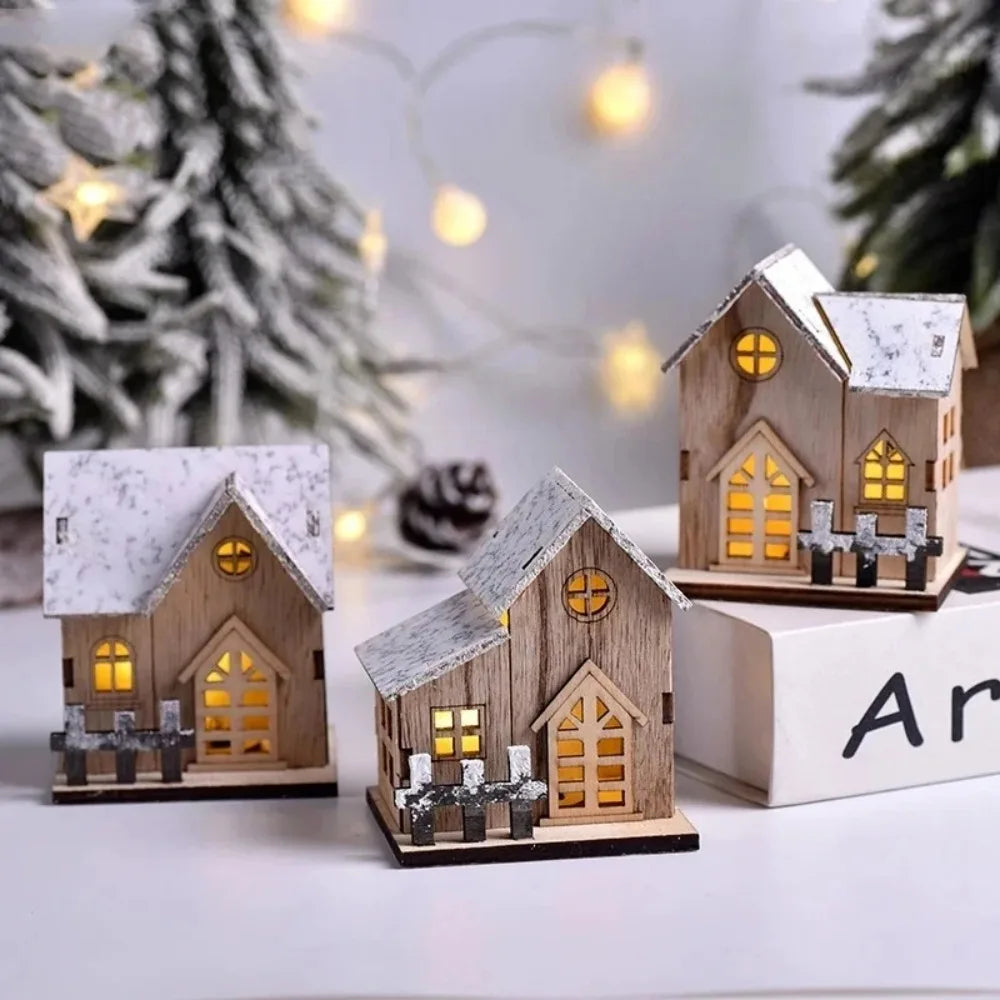 Maisonnette en bois lumineuse Noël – vue 2