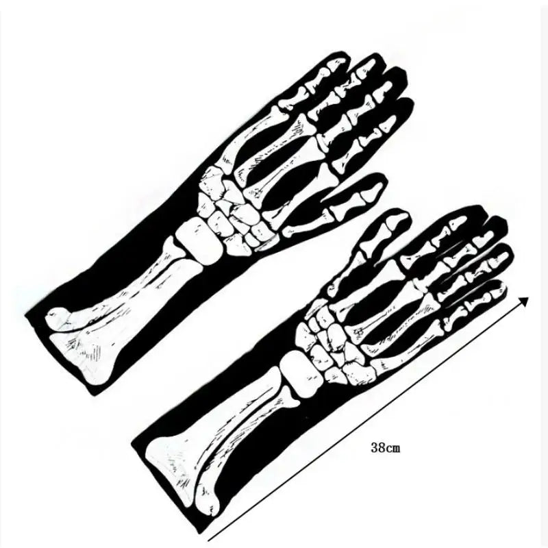Gants Squelette Noirs – Accessoire Halloween – vue 7