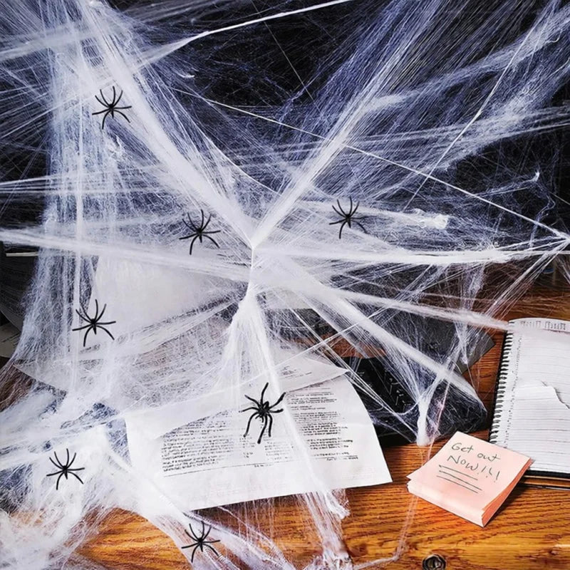Toile d'araignée décorative phosphorescente Halloween – vue 3