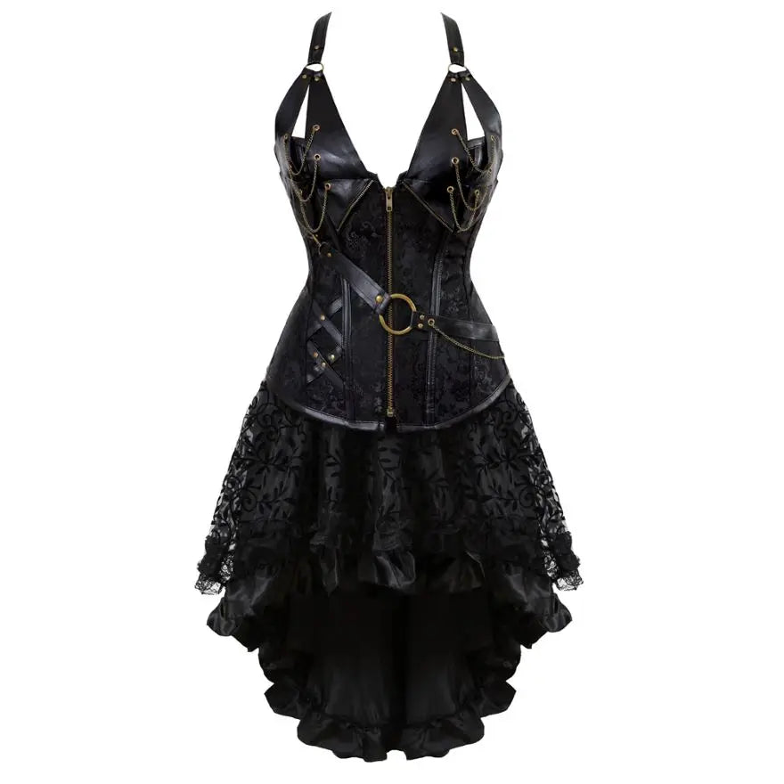 Ensemble Corset Steampunk Sexy et Jupe Asymétrique – vue 8
