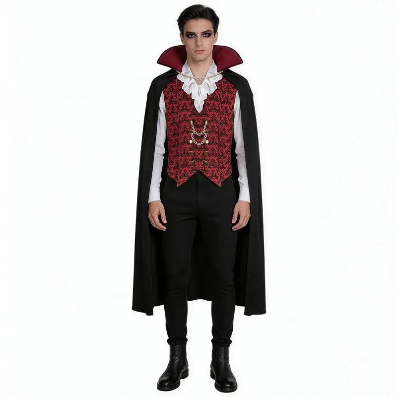 Costume Vampire Démoniaque Adulte – Chemise et Longue Cape – vue 3