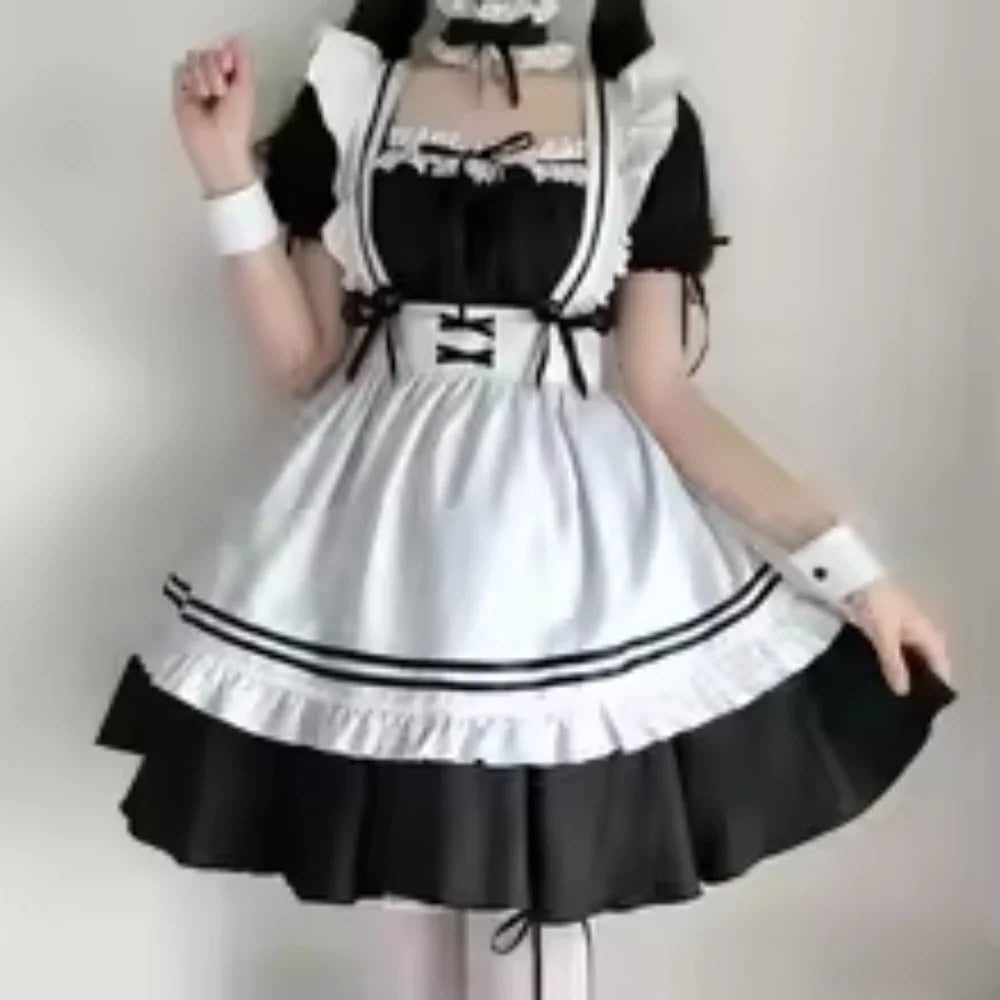 Robe de Soubrette Noire et Blanche – Grandes Tailles – vue 10